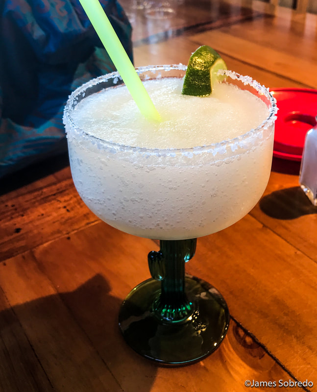 I never drink while I'm on my motorcycle; however, since I'm taking a day off and walking, I enjoyed this wonderful margarita. 