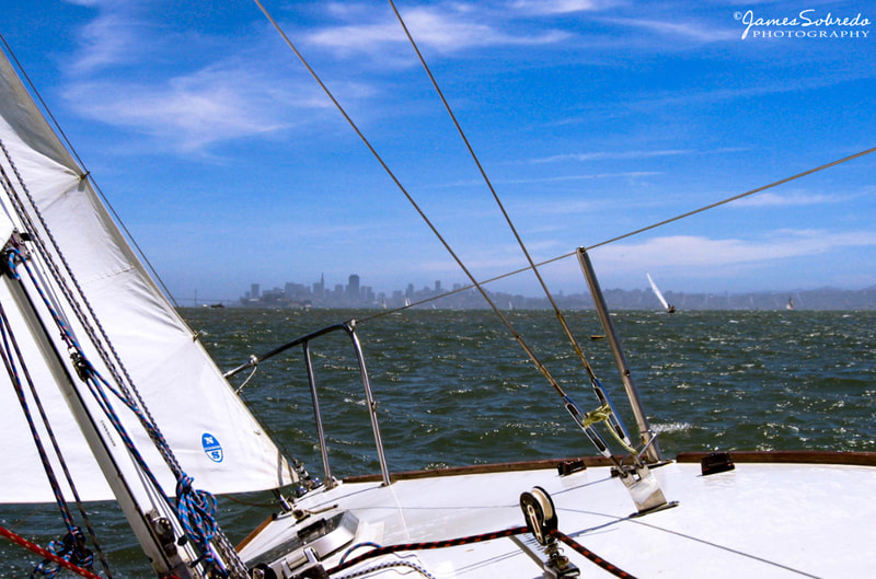Sailboat Heeling, San Francisco Bay