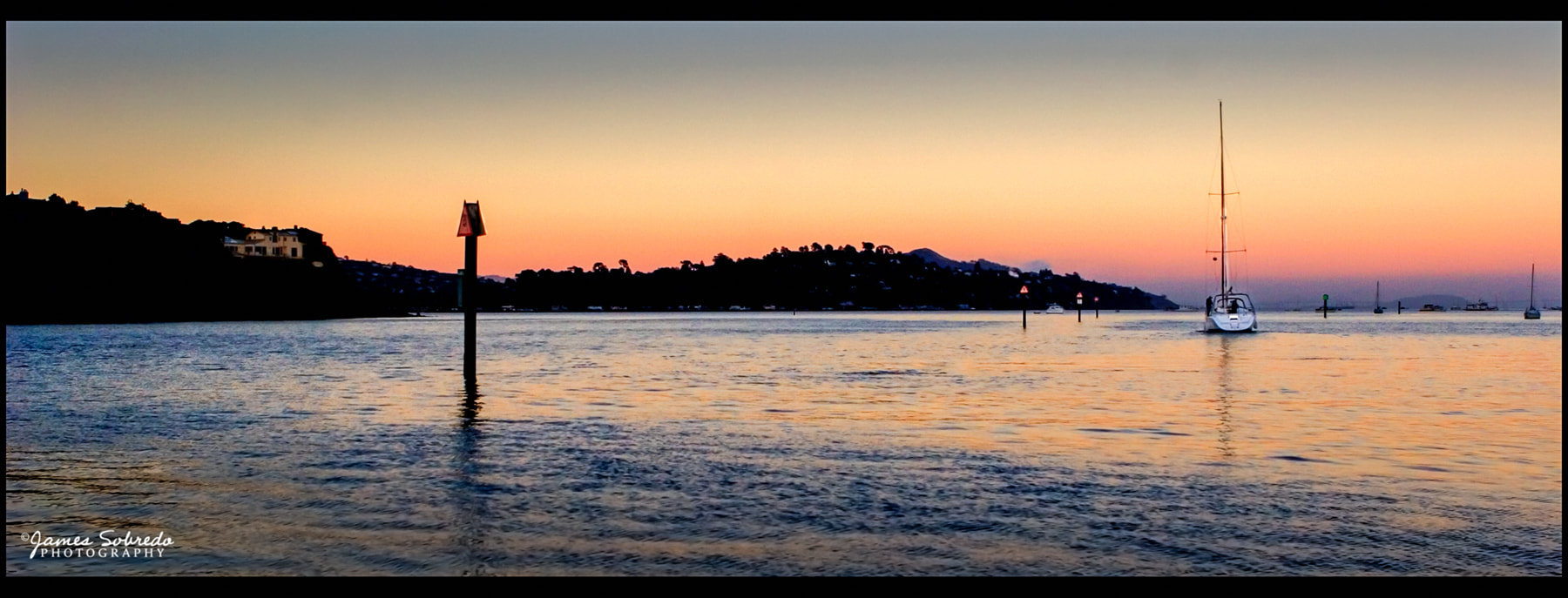 Photo: Sailboat & sunset, Sausalito. 